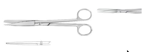 Хірургічні ножиці прямі гострі/тупі 185 мм